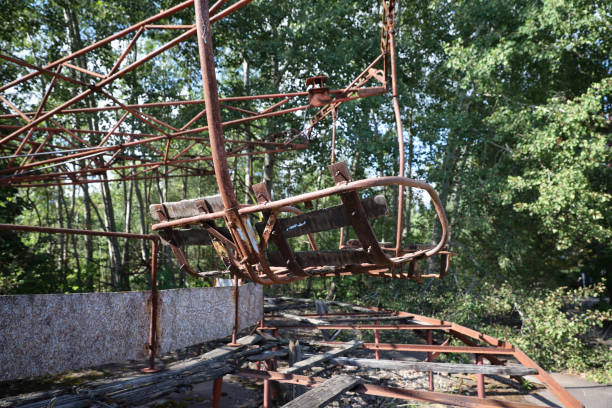 istock Carousel, Pripyat Town in Chernobyl Exclusion Zone, Ukraine 1384313056