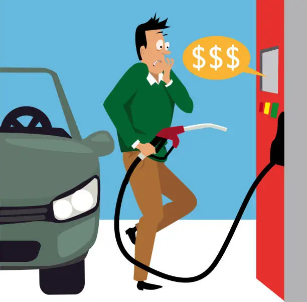 Vector illustration of Gas prices are high