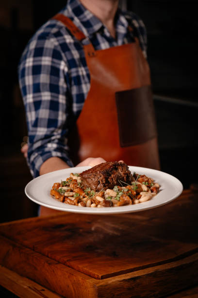istock White Plate with delicious Beef Food dish. 1384330022