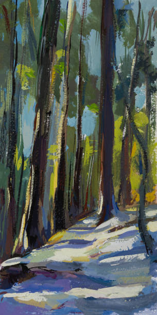 多色樹木塗装 - park forest landscape tree点のイラスト素材／クリップアート素材／マンガ素材／アイコン素材
