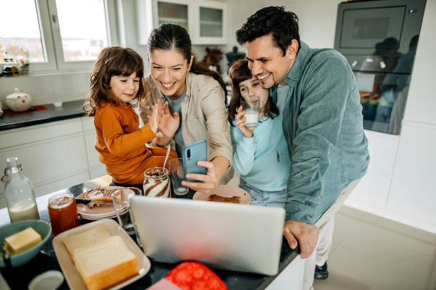 istock Family selfies in the kitchen 1384334494