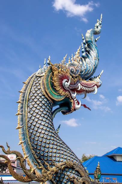 istock Blue temple dragon at Chiang Rai 1384334540