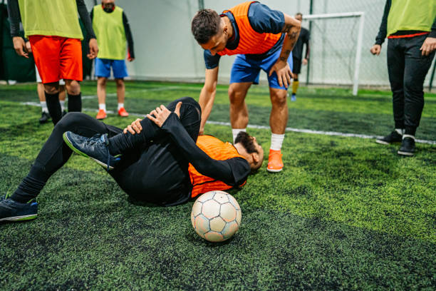 istock Soccer player get got injured in the game 1384339264