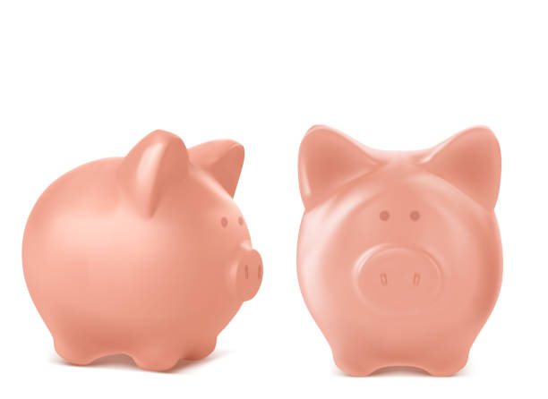 istock Pink piggy bank isolated on white background 1384340154