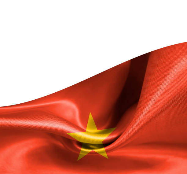 Vietnam national flag, silk background