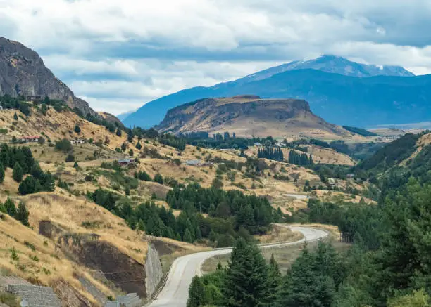 Photo of The mythical carretera Austral (Southern Way), Chile's Route 7 near Coyhaique, Chile. It runs  through forests, fjords, glaciers, canals and steep mountains in rural Patagonia