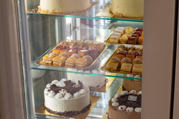 istock Showcase with sweets and pastries of many varieties 1384353017