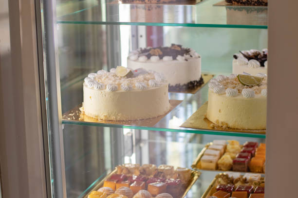 istock Showcase with cakes and sweets of many varieties 1384354053