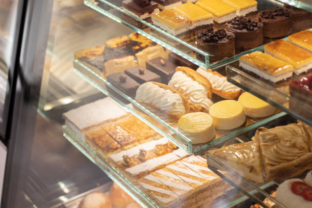 istock Showcase with sweets and pastries of many varieties 1384355772