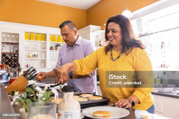 Mexican Family Making Breakfast Stock Photo - Download Image Now - Cooking, Healthy Eating, Overweight