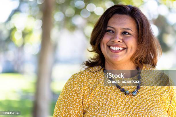 Portrait Of A Beautiful Mexican Woman Stock Photo - Download Image Now - Women, One Woman Only, Overweight