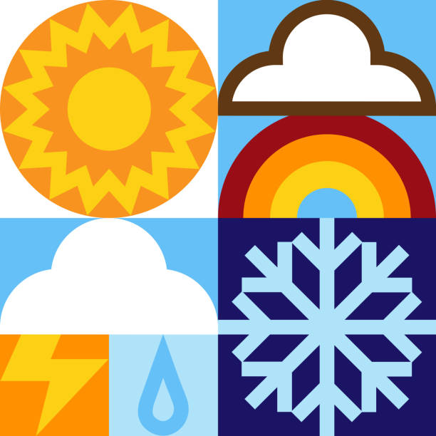 Simple Weather Illustration Set2–Gridded Symbol Series vector art illustration