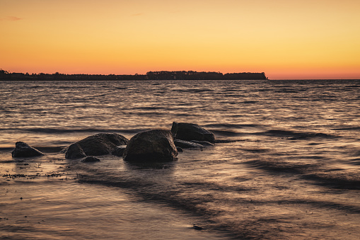 Evening at the Baltic Sea coast in Zierow, Mecklenburg-Western Pomerania, Germany