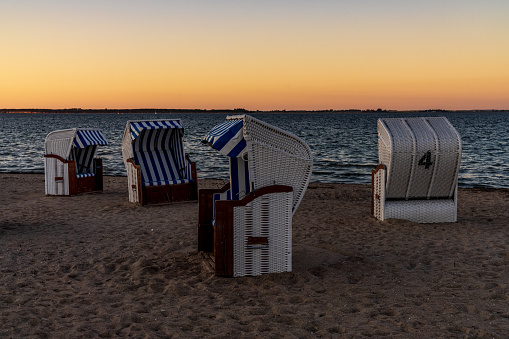 Evening at the Baltic Sea coast in Hohen Wieschendorf, Mecklenburg-Western Pomerania, Germany