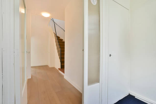 istock Narrow room with stairs 1384371519