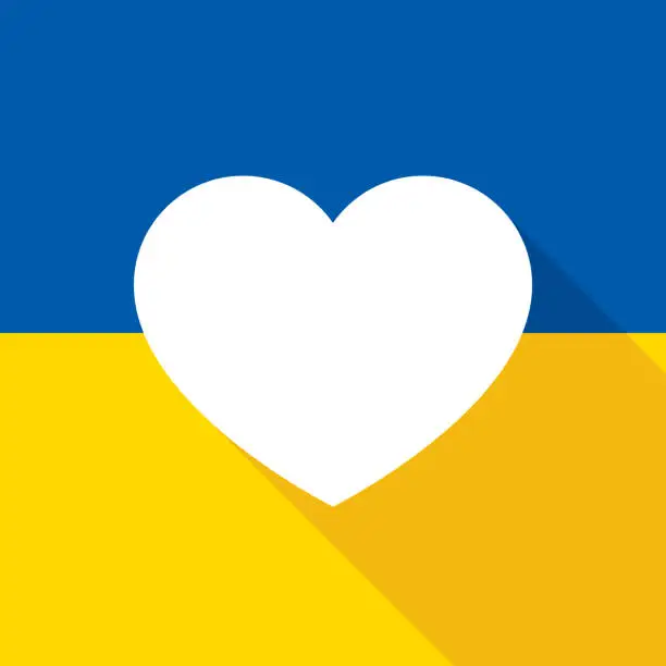 Vector illustration of Ukraine Heart Flag 4