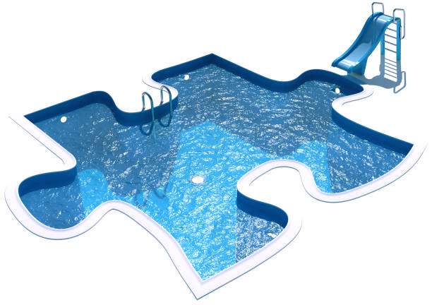 istock Pool in the form of a puzzle 1384374688