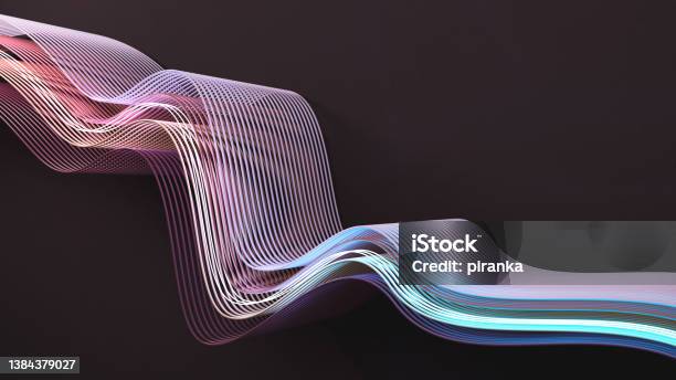 Data Flow Stock Photo - Download Image Now - Bandwidth, Three Dimensional, Wave Pattern
