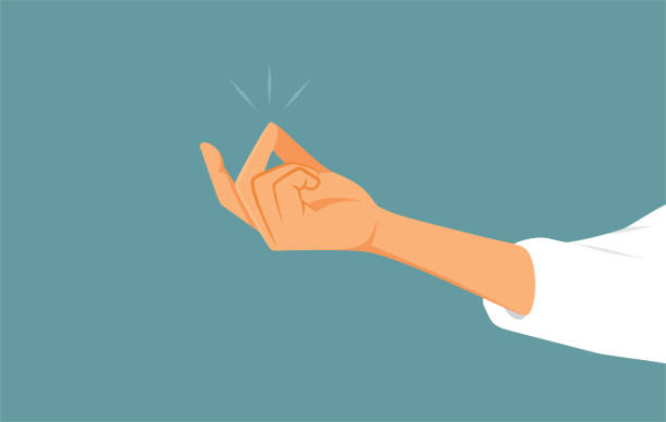 bildbanksillustrationer, clip art samt tecknat material och ikoner med hand snapping finger easy gesture vector cartoon illustration - lätt