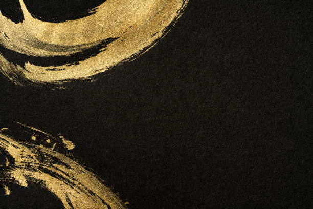 istock Japanese Gold and Black Background Texture 1384399504