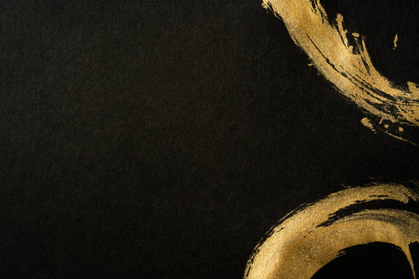 istock Japanese Gold and Black Background Texture 1384406740