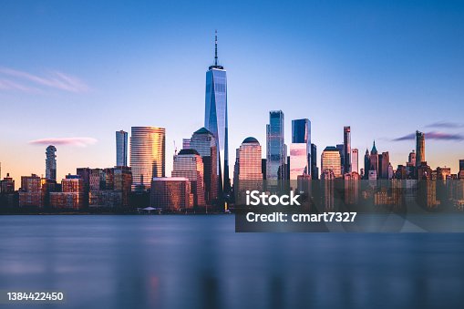 istock Freedom Tower and Lower Manhattan from New Jersey 1384422450