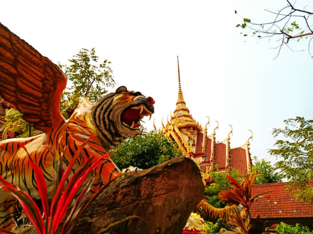 istock iger statue, Bang Phra Temple 1384422512