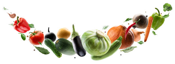 istock Large set of isolated vegetables on a white background 1384427704