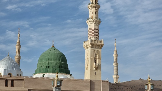 Masjid an-Nabawi (Prophet's Mosque) is a mosque established and originally built by the Prophet Muhammad in the 7th century. March 2022.