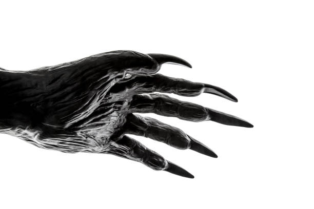 istock Creepy monster hand isolated on white background with clipping path 1384449554