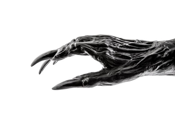 istock Creepy monster hand isolated on white background with clipping path 1384449567