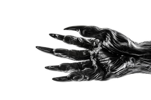 istock Creepy monster hand isolated on white background with clipping path 1384449575