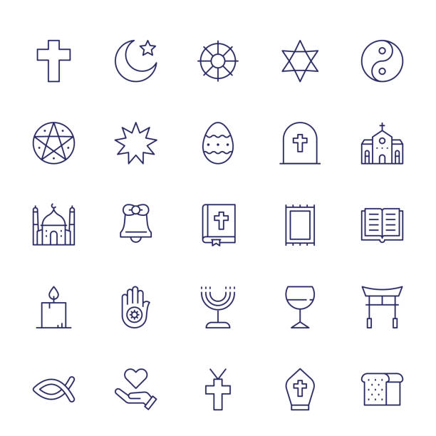 宗教編集可能な線アイコン - religious symbol islam religion symbol点のイラスト素材／クリップアート素材／マンガ素材／アイコン素材