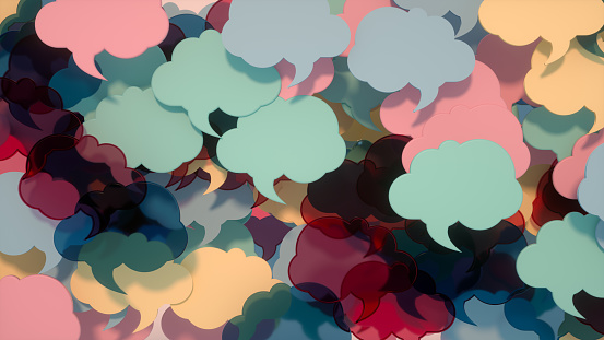 3d rendering of Speech Bubbles Background.