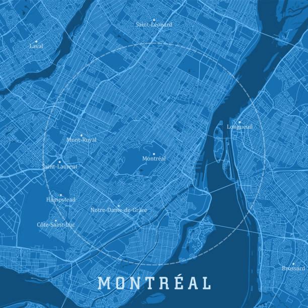 ilustraciones, imágenes clip art, dibujos animados e iconos de stock de montreal qc city vector road map texto azul - ottawa river