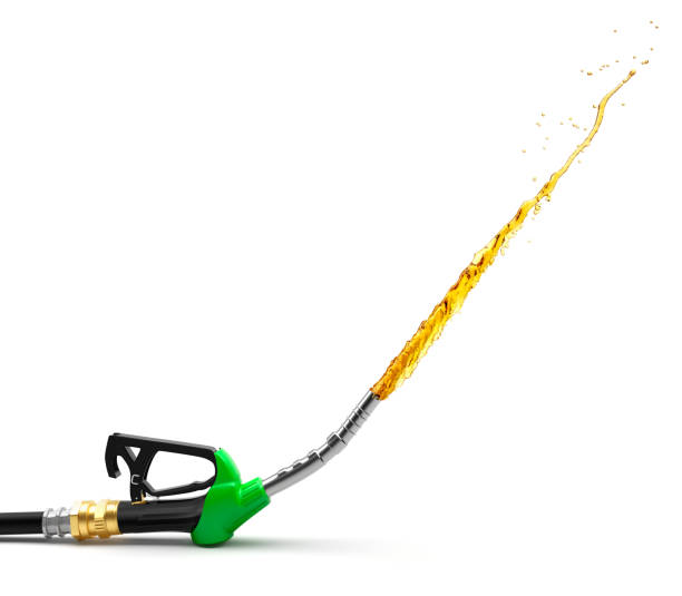 istock shooting oil from a gasoline pump 1384472944
