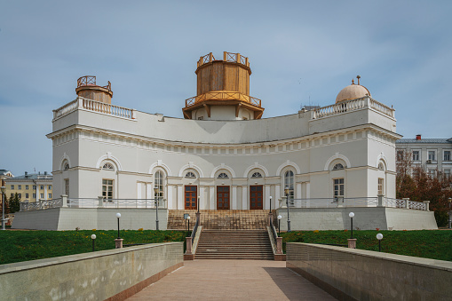 View of the building of the Astronomical Observatory of Kazan University on a sunny spring day, Kazan, Republic of Tatarstan, Russia