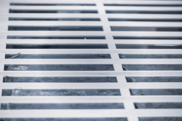 metal shutters.Abstract Architecture Background. White Interior Design