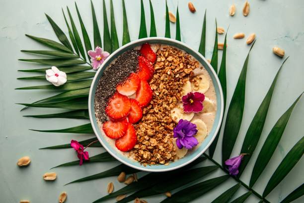 istock Smoothie bowl with chia seeds and strawberries 1384477086