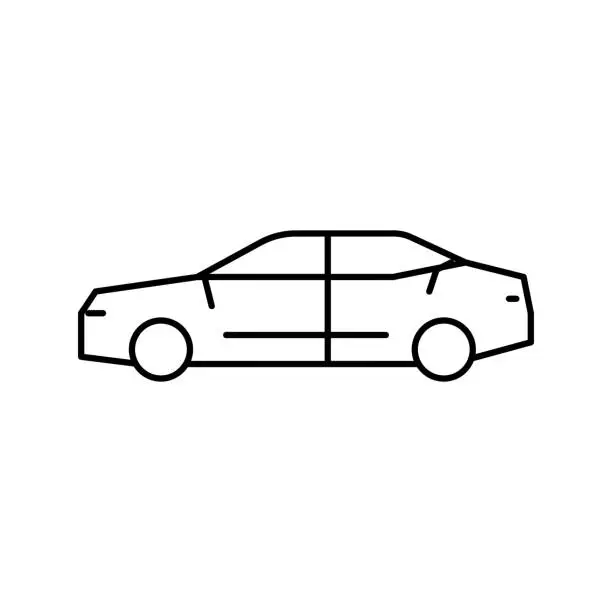 Vector illustration of sedan car line icon vector illustration