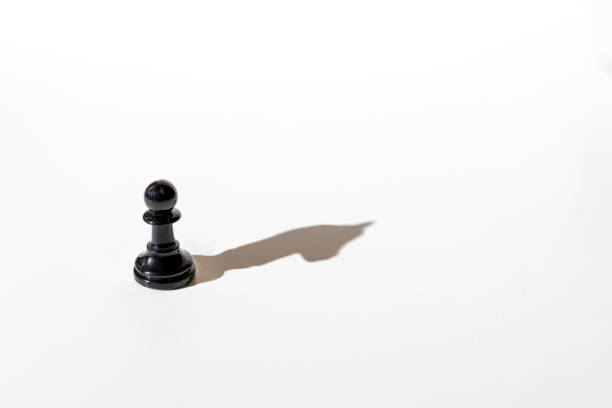 Chess pawn casting the shadow of the horse. Conceptual photography that can illustrate concepts such as leadership, double personality, the inner world of the individual, among others.