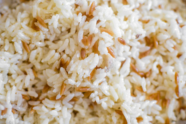 Delicious Turkish rice pilaf stock photo