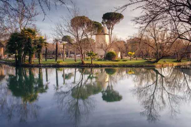 Photo of Thermal lake in Alhama de Aragon, famous for its spas, Spain