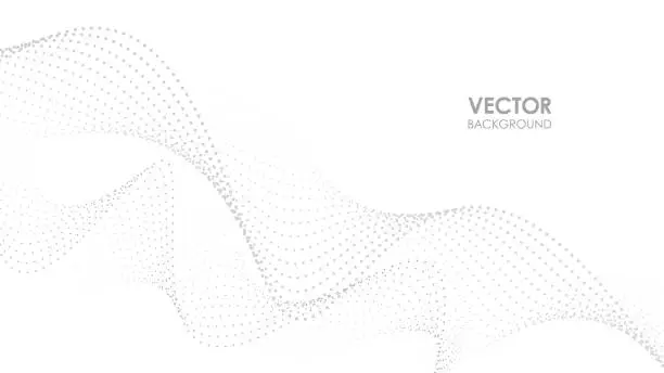 Vector illustration of Abstract dots wave on white background. Vector illustration.