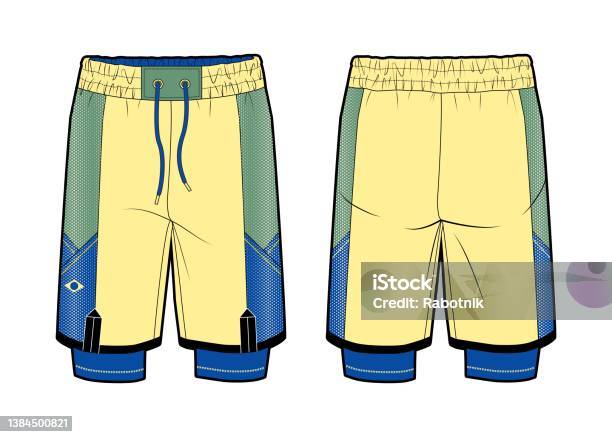 Twoinone Sports Shorts Stock Illustration - Download Image Now