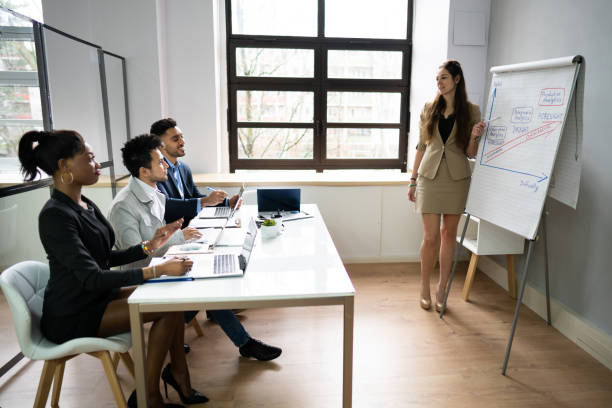 istock Woman Giving Business Presentation 1384520946