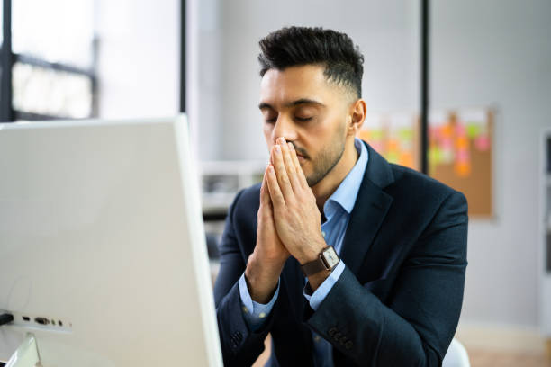 istock Pondering Man Banner. Contemplative Prayer Thinking 1384521395