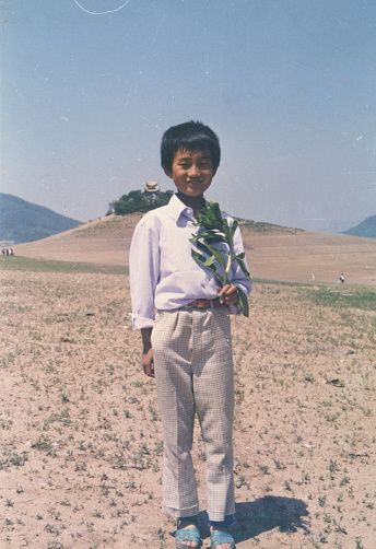 1980s Chinese Little Boy Old Photo of Real Life