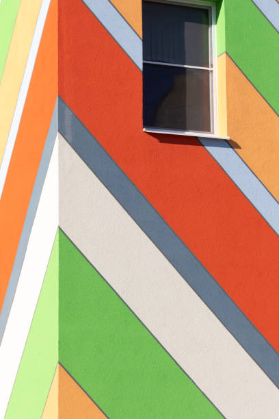 istock Modern, bright, colorful architecture on a cloudless and sunny day. 1384533525
