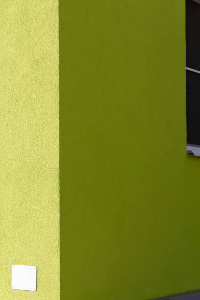Modern, bright, green architecture and structure on a cloudless and sunny day